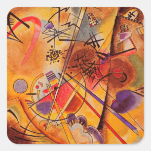 Kandinsky Abstrakt Artwork Fyrkantigt Klistermärke