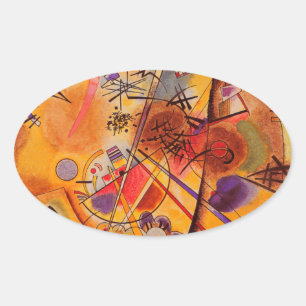 Kandinsky Abstrakt Artwork Ovalt Klistermärke