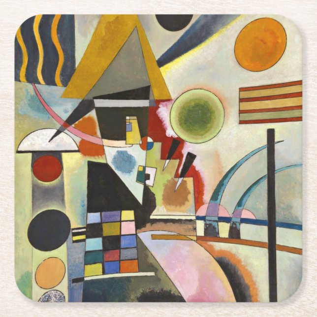 Kandinsky Abstrakt Artwork Underlägg Papper Kvadrat (Framsidan)