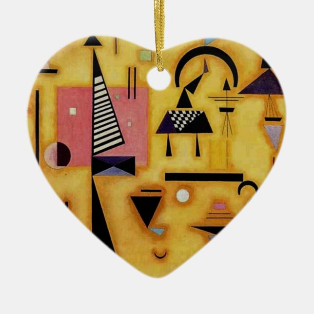 Kandinsky Abstrakt Avgörande geometriska former fö Julgransprydnad Keramik (Framsidan)