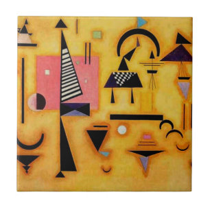 Kandinsky Abstrakt Avgörande geometriska former fö Kakelplatta