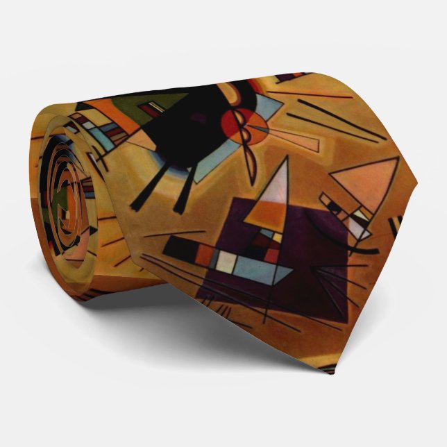 Kandinsky Abstrakt Black Violet Neck Tie Slips (Rullad)