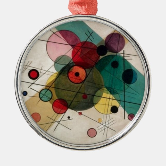 Kandinsky Abstrakt Circles Ceramic Round Ornament (Framsidan)