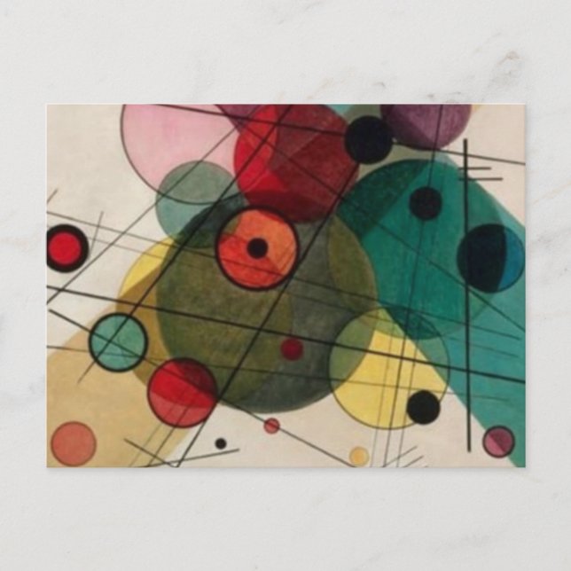 Kandinsky Abstrakt Circles in a Circle Postcard Vykort (Framsida)