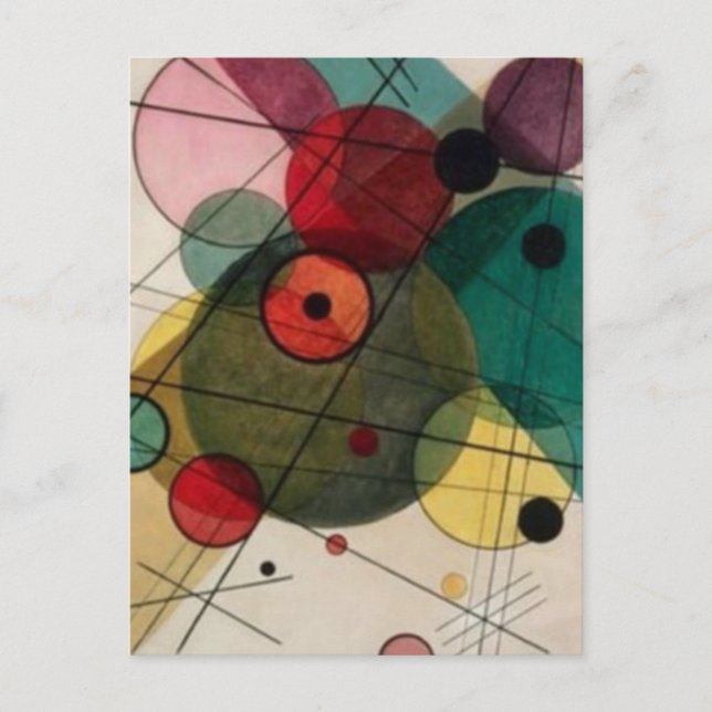 Kandinsky Abstrakt Circles in a Circle Postcard Vykort (Framsida)