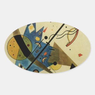 Kandinsky Abstrakt Circles Shapes Ovalt Klistermärke