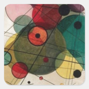 Kandinsky Abstrakt Circles Sticker Fyrkantigt Klistermärke