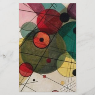 Kandinsky Abstrakt Cirklar i en Cirkel Pappersvaro Brevpapper