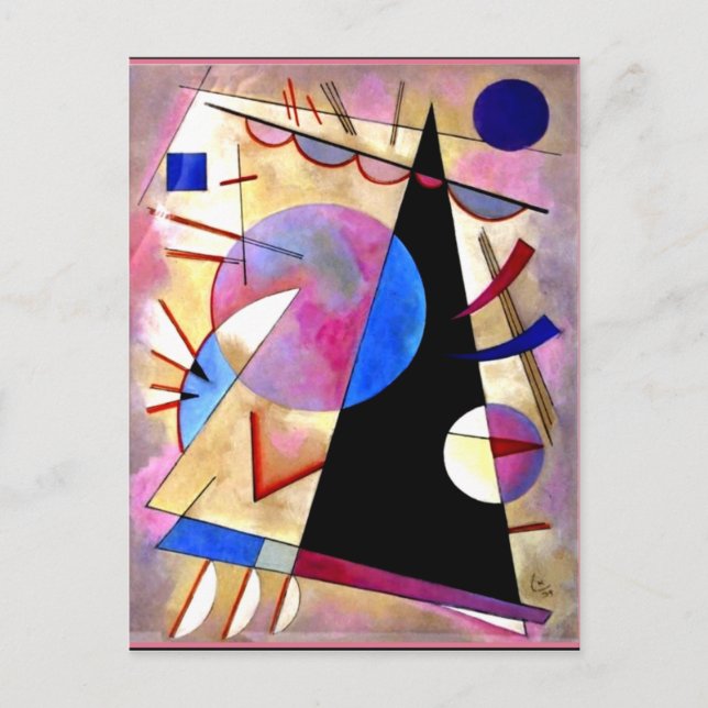 Kandinsky - Abstrakt Cubism with Pinks and Blues Vykort (Framsida)