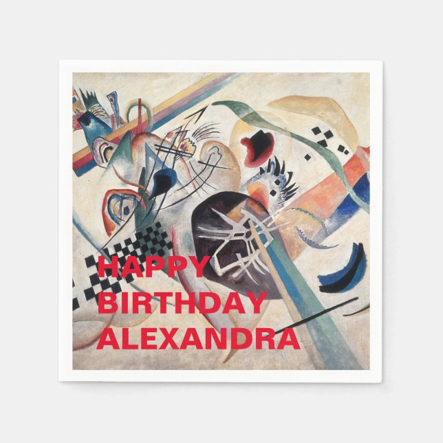 Kandinsky Abstrakt Grattis på födelsedagen Pappersservett (Framsidan)