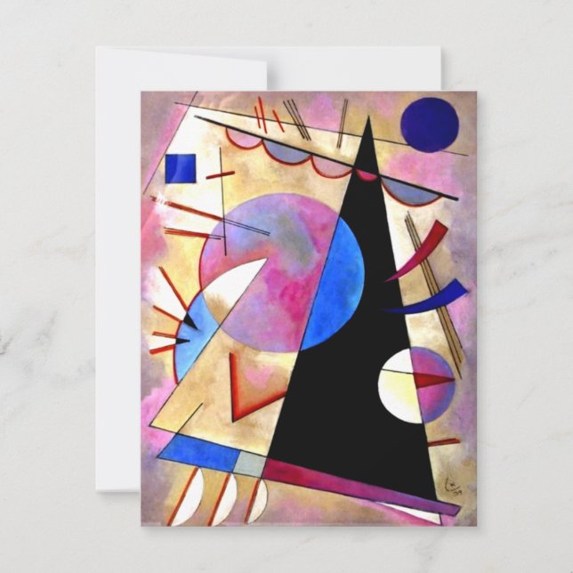 Kandinsky - Abstrakt kubism med Pinks och Blues Kort (Framsida)