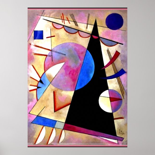 Kandinsky - Abstrakt kubism med Pinks och Blues Poster (Framsidan)