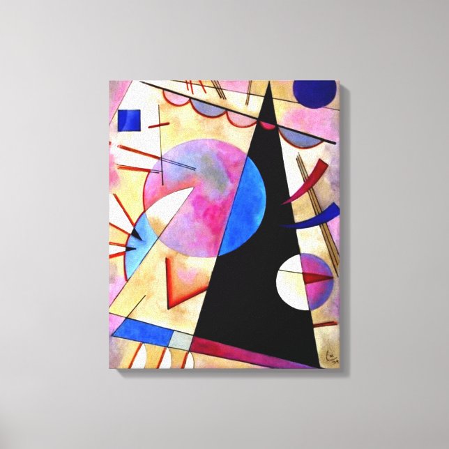Kandinsky - Abstrakt kubism med rosa och blått Canvastryck (Framsida)