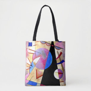 Kandinsky - Abstrakt kubism med Rosa och blått Tygkasse