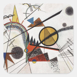 Kandinsky abstrakt målningkonstverk fyrkantigt klistermärke