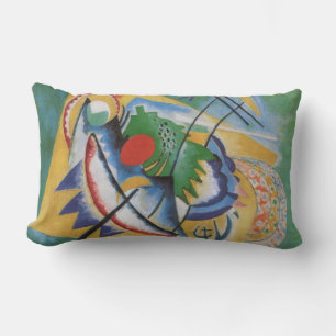 Kandinsky Abstrakt "Oval Red Grönt Gult" Lumbarkudde