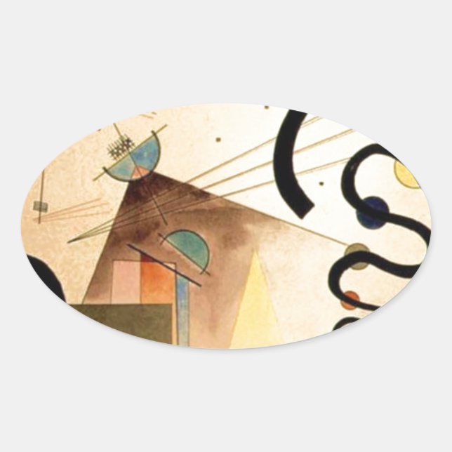 Kandinsky Abstrakt Ovalt Klistermärke (Framsida)