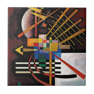 Kandinsky Abstrakt Painting Classical Artwork Kakelplatta