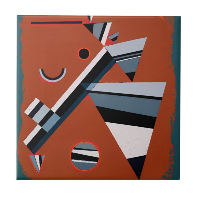 Kandinsky Abstrakt Painting Modern Art Kakelplatta (Framsidan)