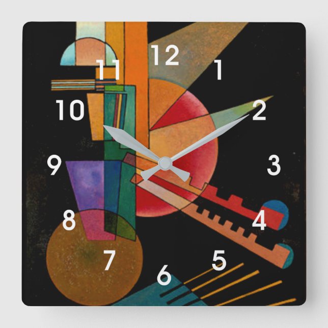 Kandinsky - Abstrakt tolkning Fyrkantig Klocka (Framsida)
