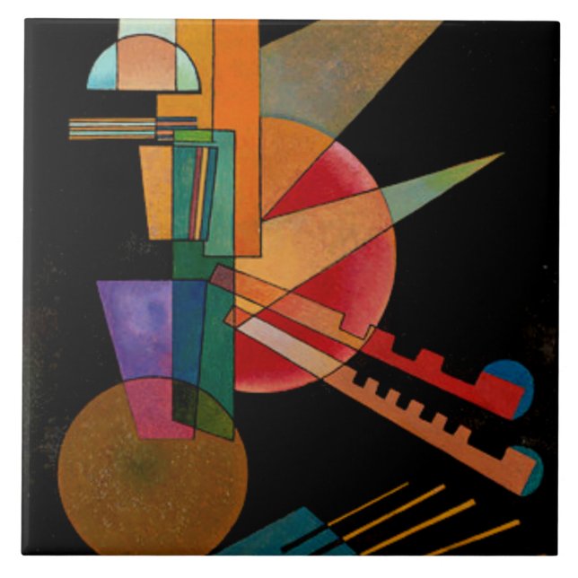 Kandinsky - Abstrakt tolkning Kakelplatta (Framsidan)