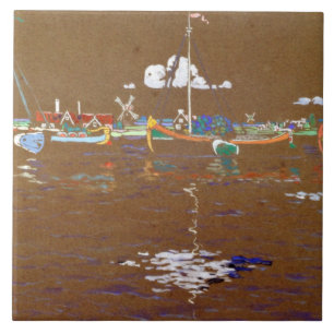 Kandinsky - båtar kakelplatta