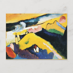 Kandinsky - bergslandskap med kyrka vykort