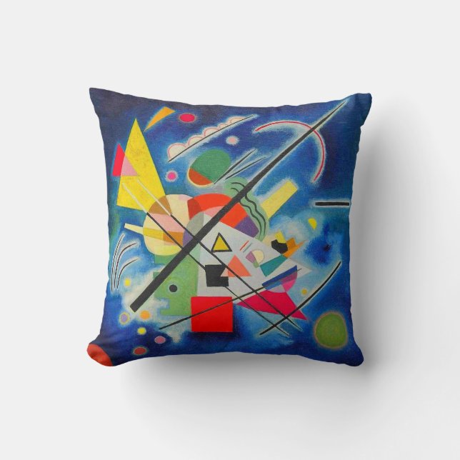 Kandinsky Blå Målning Kudde (Framsida)