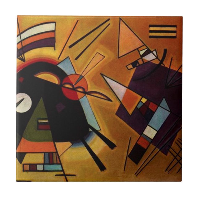 Kandinsky Black and Violet Tile Kakelplatta (Framsidan)