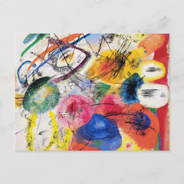 Kandinsky Black Linjer vykort (Framsida)