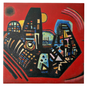 Kandinsky - Black-Red, berömd-målning Kakelplatta