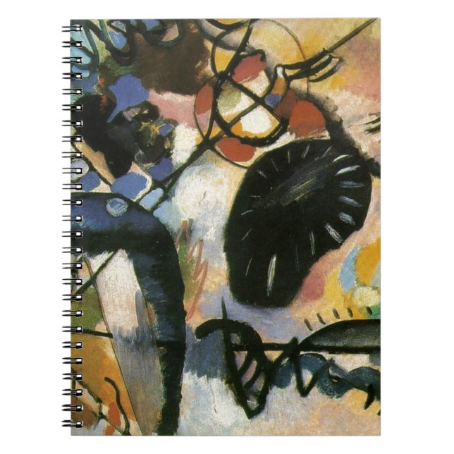 Kandinsky Black Spot Abstrakt Artwork Anteckningsbok Med Spiral (Framsidan)