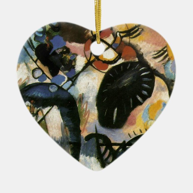 Kandinsky Black Spot Abstrakt Artwork Julgransprydnad Keramik (Framsidan)