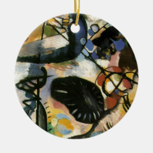 Kandinsky Black Spot Abstrakt Artwork Julgransprydnad Keramik