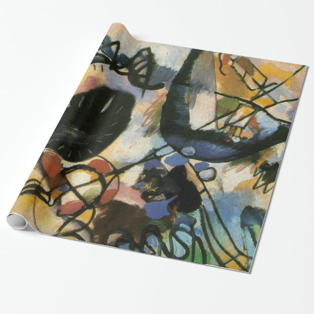 Kandinsky Black Spot Abstrakt Artwork Presentpapper (Utrullad)