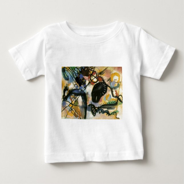 Kandinsky Black Spot Abstrakt Artwork T-shirt (Framsida)