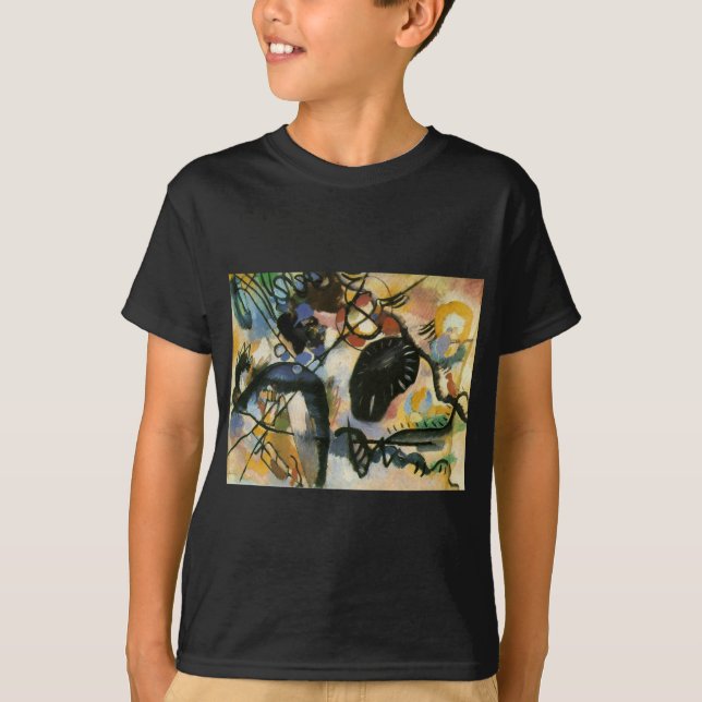 Kandinsky Black Spot Abstrakt Artwork Tee Shirt (Framsida)