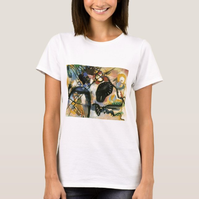 Kandinsky Black Spot Abstrakt Artwork Tee Shirt (Framsida)