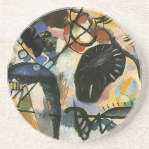 Kandinsky Black Spot Abstrakt Artwork Underlägg Sandsten