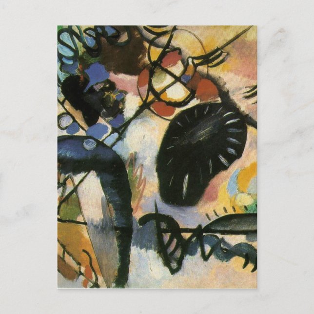 Kandinsky Black Spot Abstrakt Artwork Vykort (Framsida)