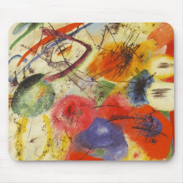 Kandinsky Black Strokes Abstrakt Painting Musmatta (Framsidan)
