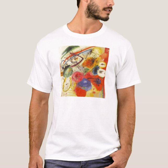 Kandinsky Black Strokes Abstrakt Painting T Shirt (Framsida)