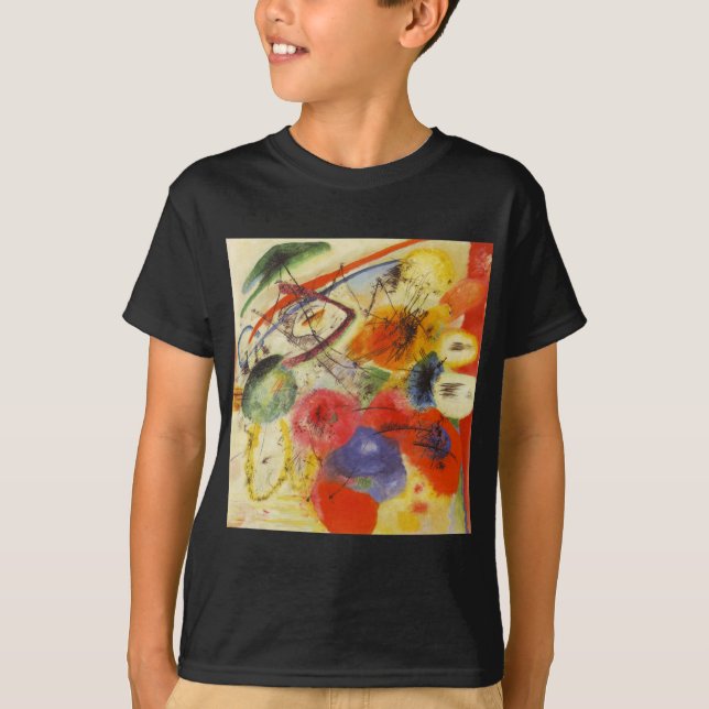 Kandinsky Black Strokes Abstrakt Painting T Shirt (Framsida)