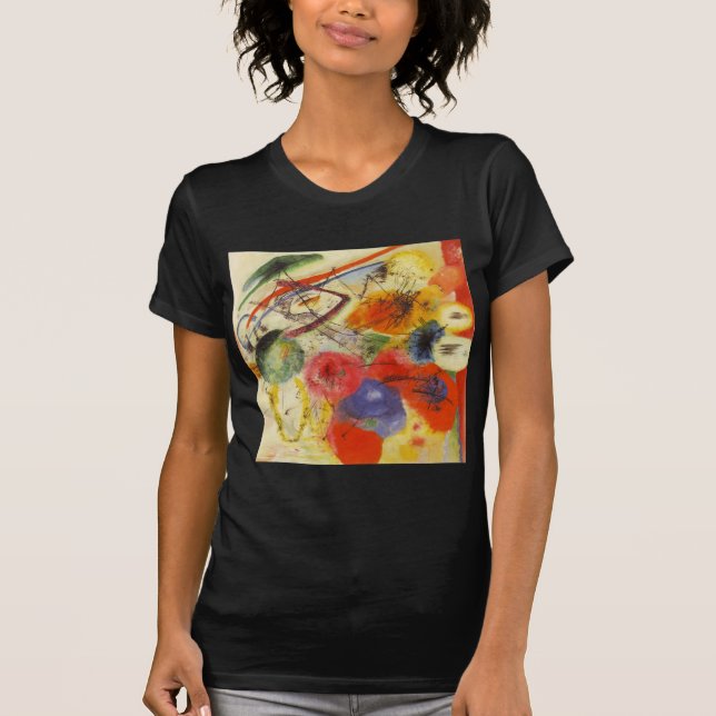 Kandinsky Black Strokes Abstrakt Painting T Shirt (Framsida)
