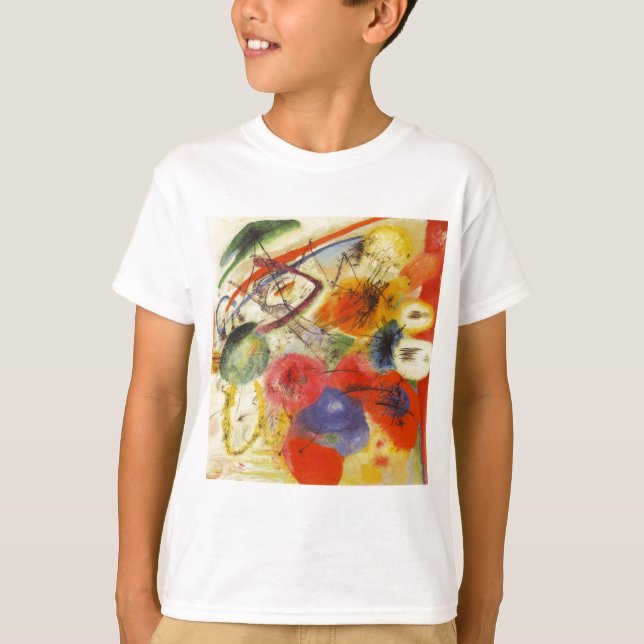 Kandinsky Black Strokes Abstrakt Painting Tee Shirt (Framsida)