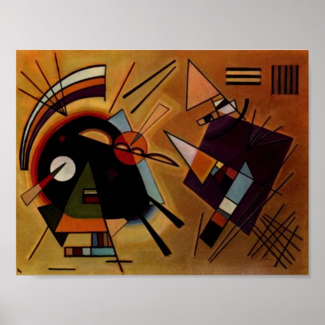 Kandinsky Black Violet Abstrakt Painting Poster (Framsidan)