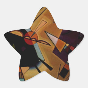 Kandinsky Black Violet Stjärnformat Klistermärke