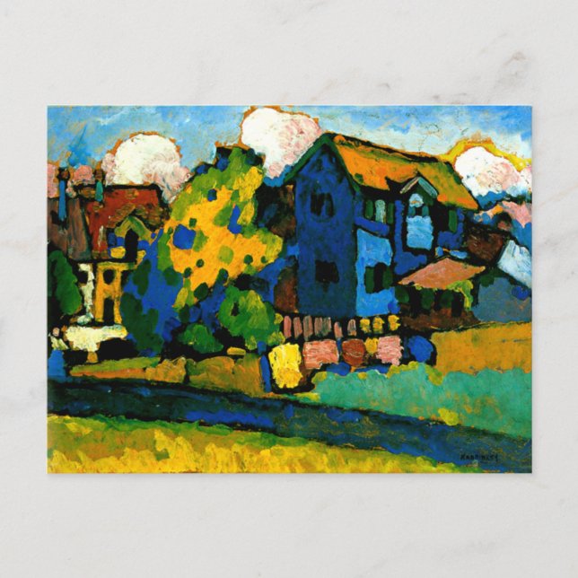 Kandinsky - Blaues Haus Klein Vykort (Framsida)