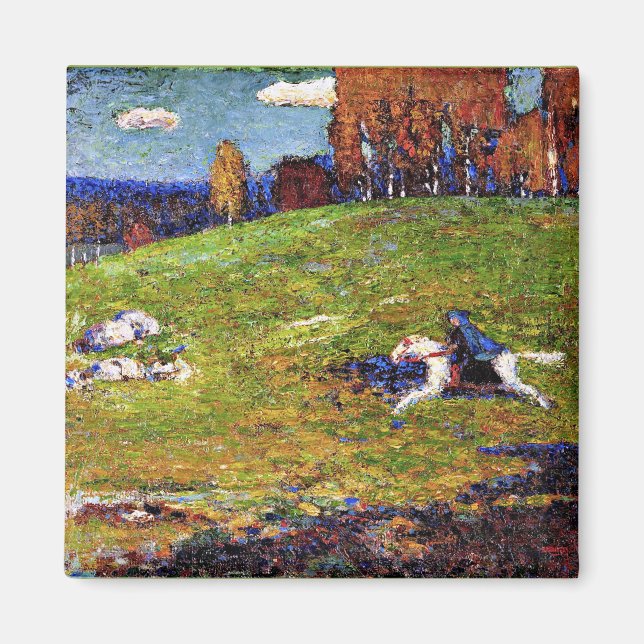 Kandinsky - Blue Rider, landskapsmålning Magnet (Framsidan)