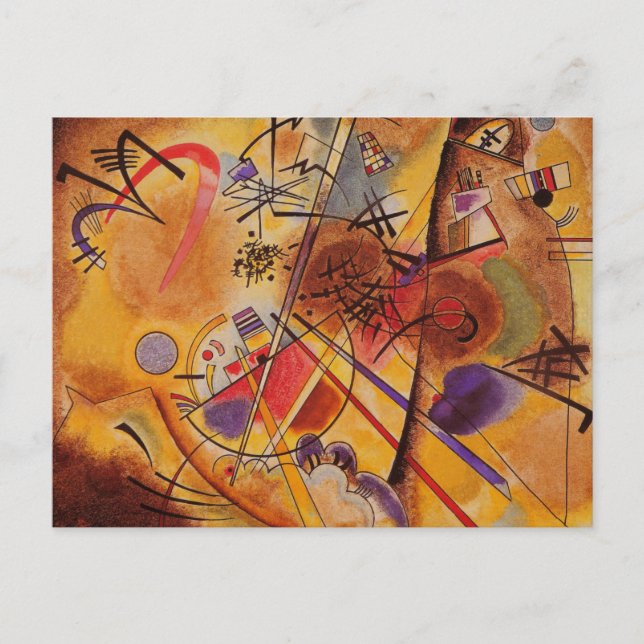 Kandinsky Brown Gult Red Blue Helg Vykort (Framsida)